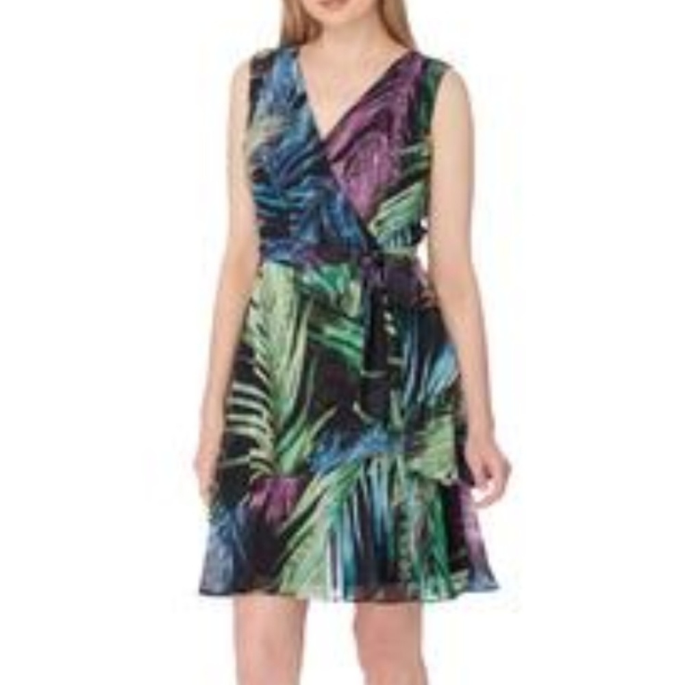 Tahari Multi Colored Sleeveless Dress 14